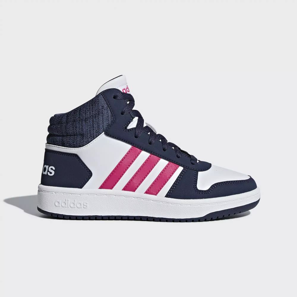 Adidas Hoops 2.0 Mid Tenis Blancos Para Niña (MX-47110)